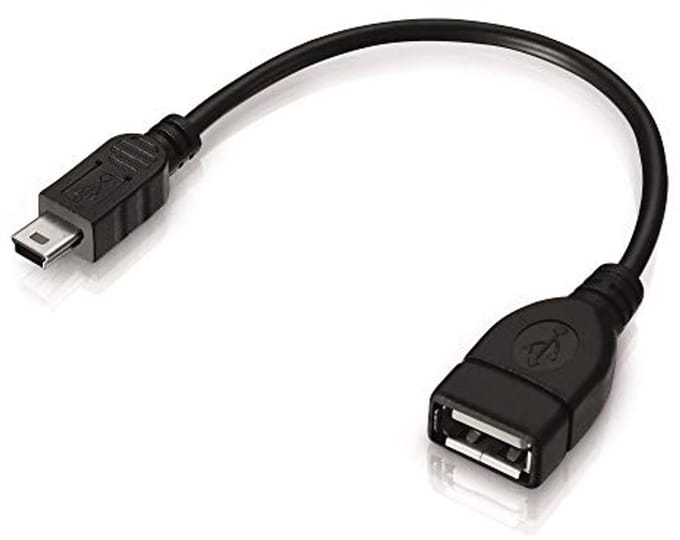 OTG-Adapterkabel Mini-USB naar USB-Bus Type A voor Autoradio en Navigatiesystemen