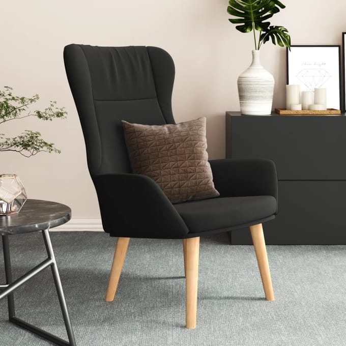 vidaXL - Relaxstoel - stof - zwart