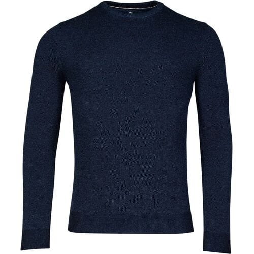 Baileys Trui Crew Neck Allover Plated 2-Tone Jacquard Navy / male