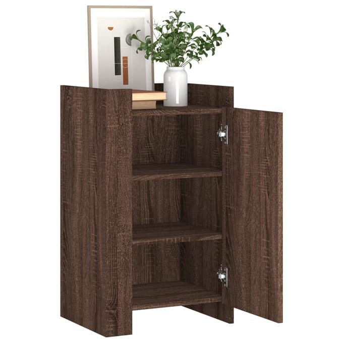 vidaXL - Dressoir - 45x35x75 - cm - bewerkt - hout - bruin - eikenkleurig
