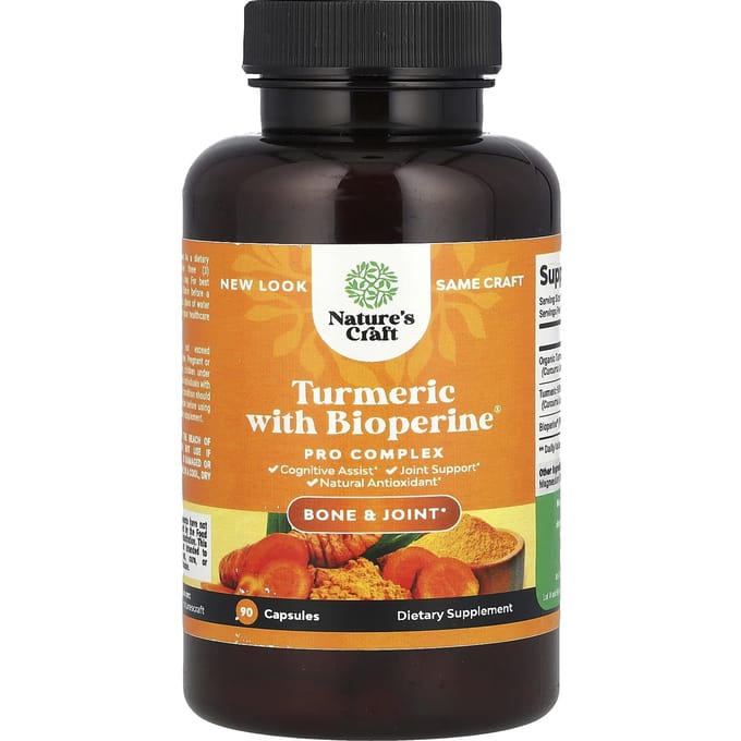 Nature's Craft, Kurkuma met BioPerine®, 90 capsules