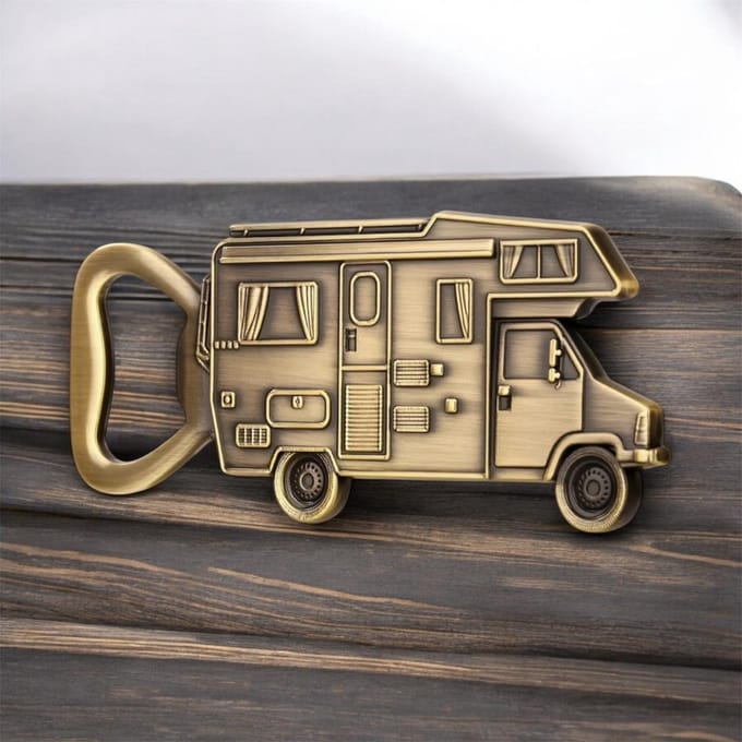 Flesopener Camper Bronskleurig ( 4.0 x 10 cm )