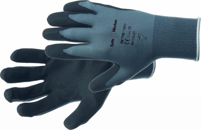Safeworker Werkhandschoen Nylon/Nitril - Handschoenen - Grijs Size 8