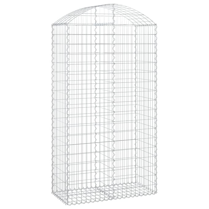 vidaXL - Schanskorf - gewelfd - 100x50x180/200 - cm - gegalvaniseerd - ijzer