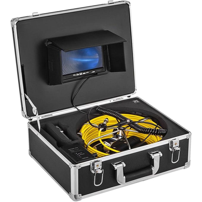 Caméra d'inspection d'égout 50M Moniteur LCD 7 pouces DVR Système d'inspection de canalisation d'eau étanche Kit de caméra avec carte SD 8 Go (50M 7Pouces)