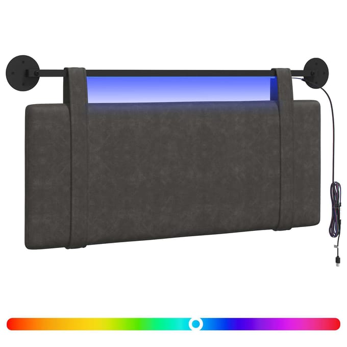 vidaXL - Hangend - hoofdbord - Zwart - Antiek - PU