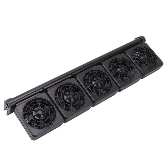 Aquarium Koelventilator Mini Instelbare Windsnelheid 5 Koppen Aquariumventilator voor Aquarium black