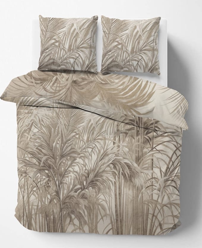 iSleep Dekbedovertrek Anouk - Eenpersoons - 140x200/220 cm - Zand