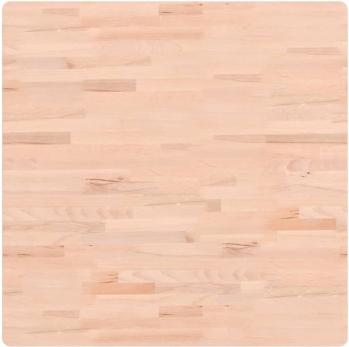 Tafelblad vierkant - Vervangend blad - Eetkamer vernieuwen - Massief beukenhout - 80x80 cm - Natuurlijk hout
