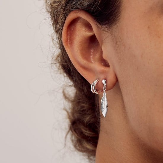 The Jewelry Collection -  Oorhangers Veer - Zilver