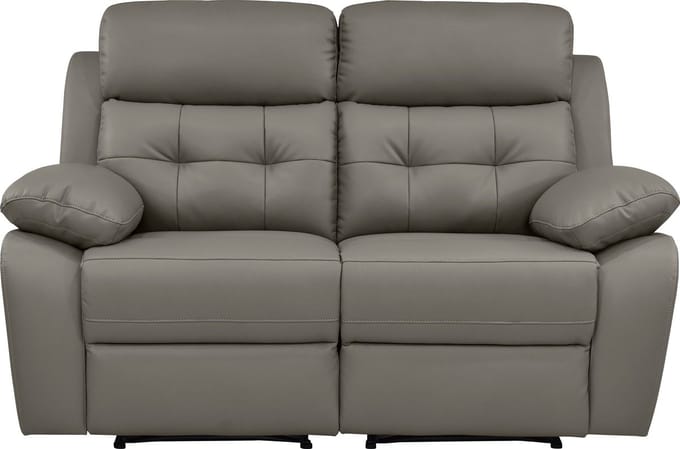 Lannilis-2Zitsbank - Handmatige Relax - Lichtgrijs PU