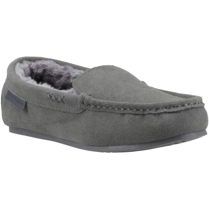 Hush Puppies Annie Mocassin Suède Dames Grijze Slippers