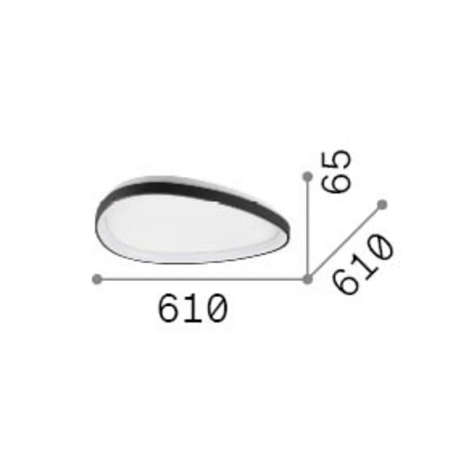 IDEAL LUX LED plafondlamp Gemini messing 61 cm 2700 K aan/uit
