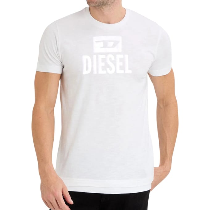 Diesel monotoon logo wit T-shirt