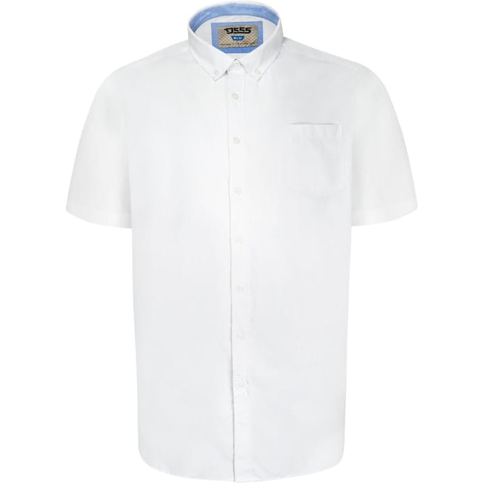 Duke Heren D555 James Oxford Kingsize Kortemouw Overhemd 5XL wit