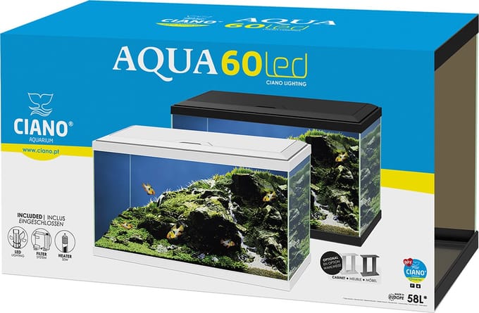 Ciano Aquarium | 60 LED BIO | 60x30x41 cm | Zwart