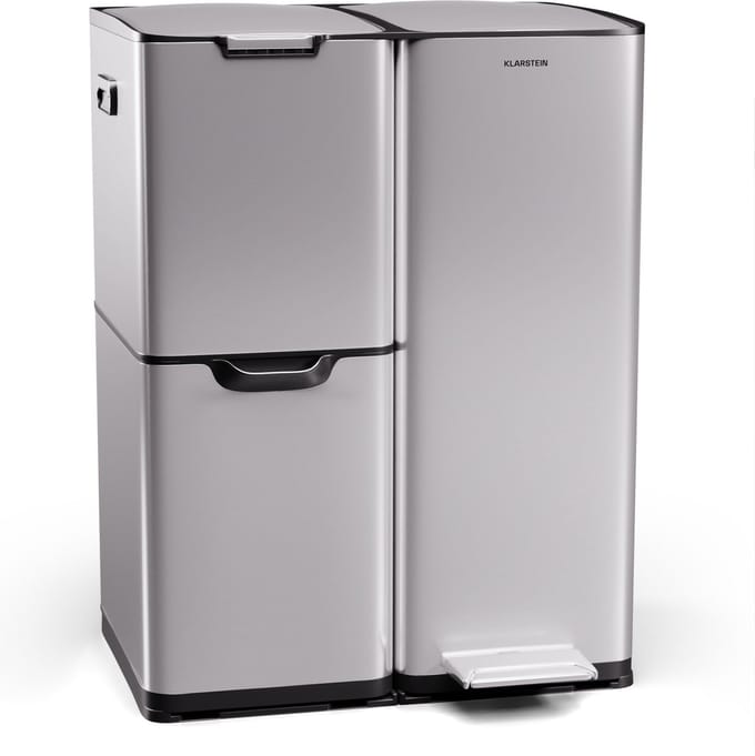 Klarstein Tiyo 3-in-1 Prullenbak - 60 Liter - Uitneembare emmer - Soft Close