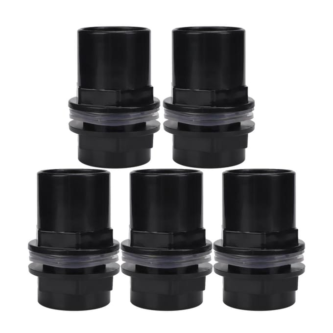 5 stuks/set PVC Aquarium Waterpijp Koppeling Rechte Buis Connector Aquarium Accessoires(40 mm) black