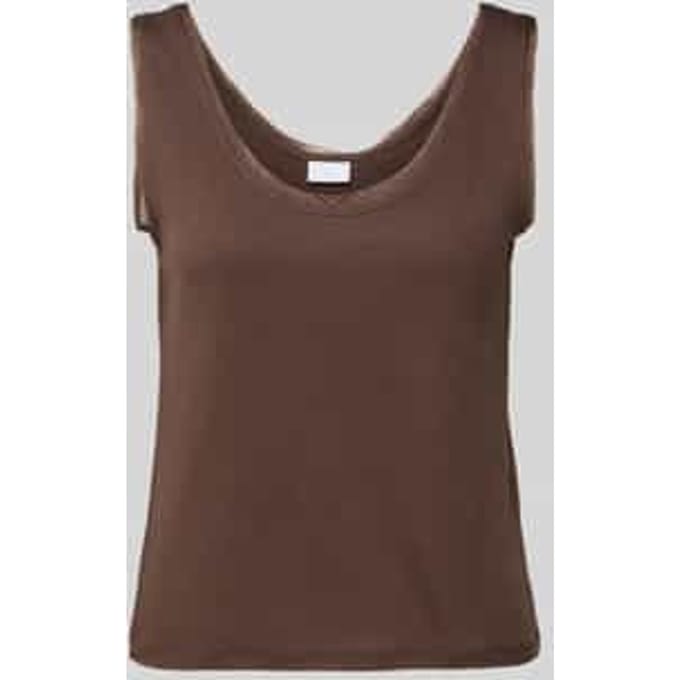 Tanktop met ronde hals en afgeronde zoom