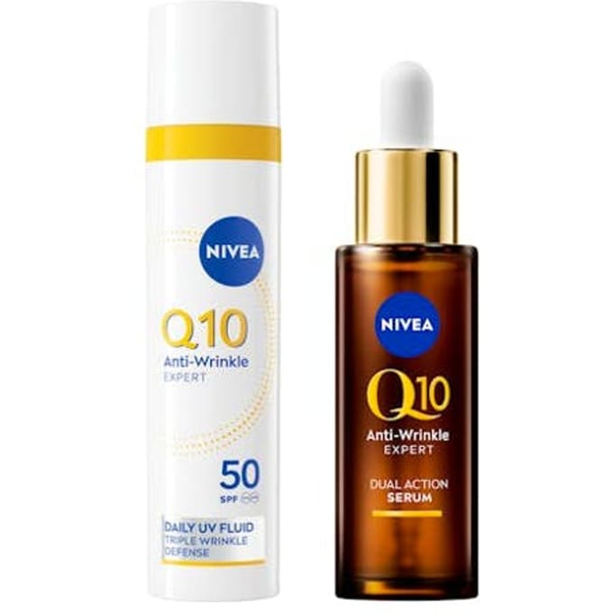 NIVEA Q10 Serum &amp; Anti-Wrinkle SPF50 Face Creme 40 ml + 30 ml