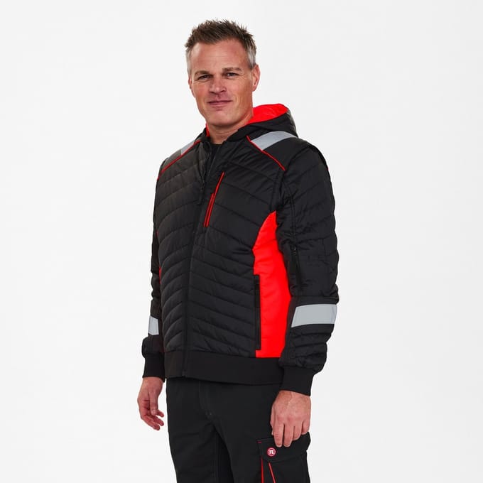 Engel Cargo gewatteerd jack 1870-224 - Black / Hi-vis Red - M