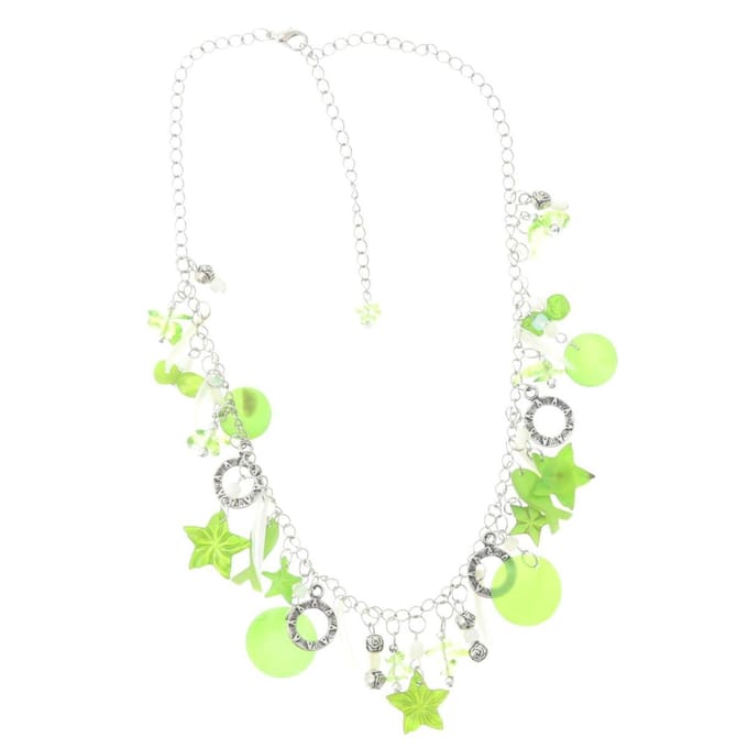 Behave ketting - Groene schelpen en sterren - Nikkelvrij - Modeaccessoire
