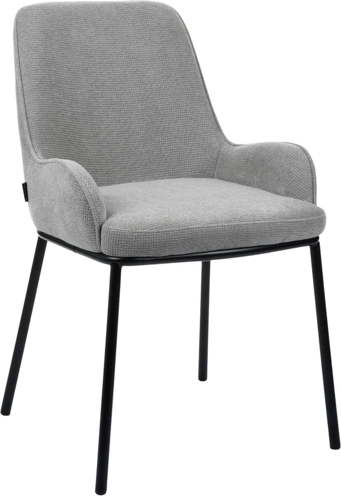 ExitoDesign SANTO - Eetkamerstoel - Lichtgrijs - Gestoffeerd - Metalen Frame