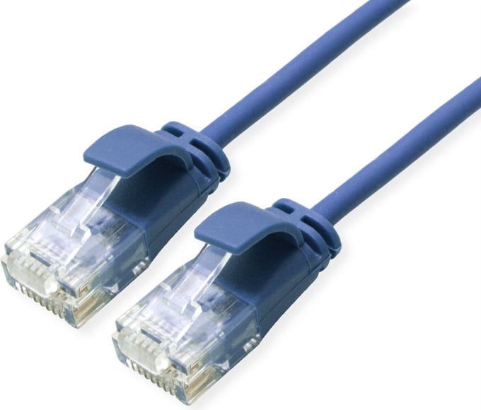 ROLINE UTP Data Center Patchkabel Cat.6A (Class EA), LSOH, extra dun, blauw, 2 m