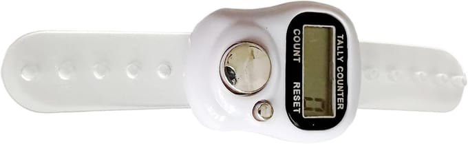 Vingerklikker Teller - Digitale Ringteller - Sport Training - Hooggevoelig LED-scherm - 12x5x2.8cm - Wit