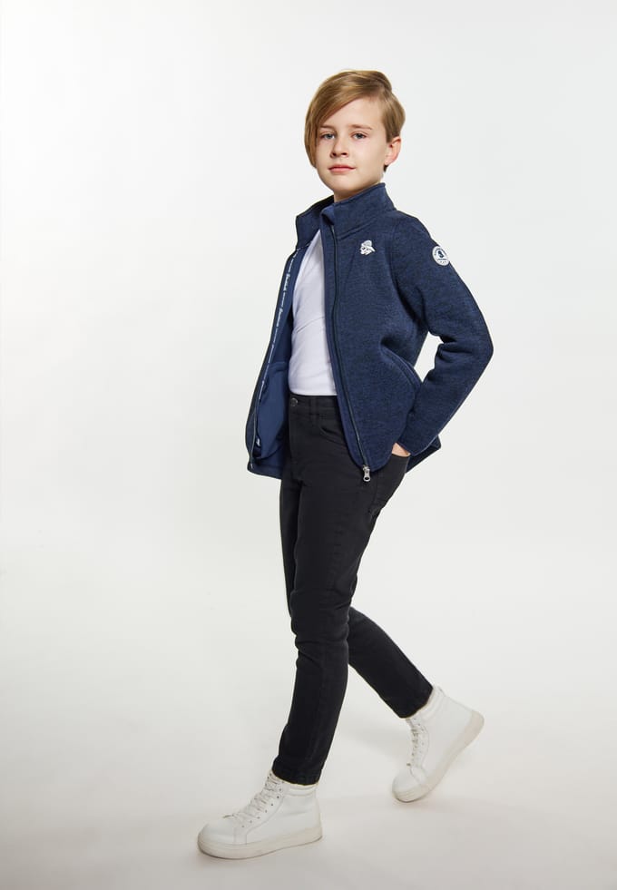 Schmuddelwedda Gebreide fleece jas jongens (kinderen) marine gem