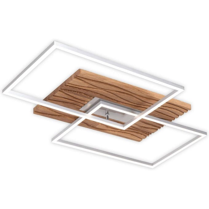 Elobra LED plafondlamp Atacama S, eiken/metaal, hout