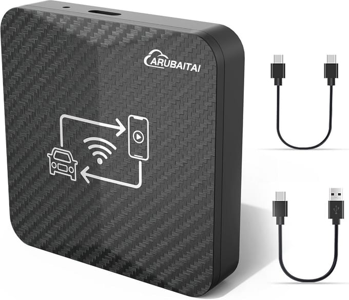 Draadloze 2-in-1 Carplay en Android Auto Adapter - Converteer Bekabeld naar Draadloos met 5GHz WiFi