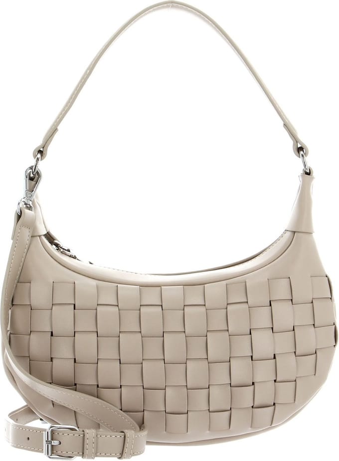SEIDENFELT MANUFAKTUR Schoudertas Malilla Halfmoon Hobo Bag Sandy Taupe Beige