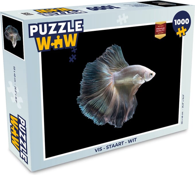 Puzzel Vis - Staart - Wit - Legpuzzel - Puzzel 1000 stukjes volwassenen