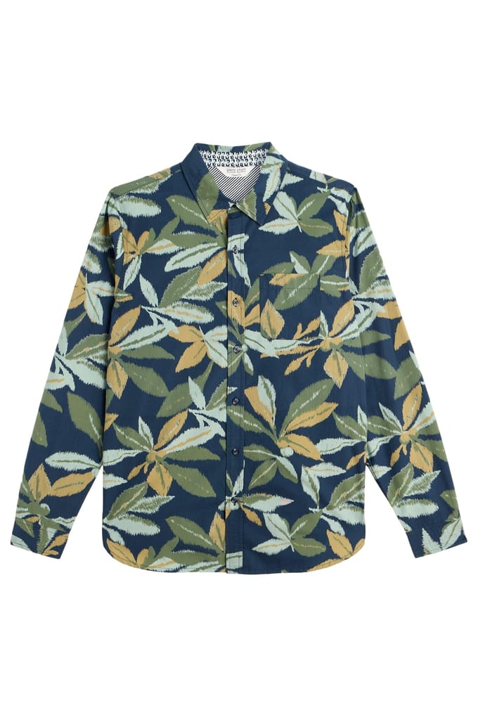 White Stuff Finsbury Leaf Print Shirt Navy Multi Größe: M/R | Casual hemden Outlet | Herren | Blau