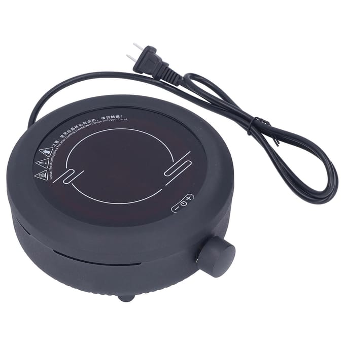 Plaque de cuisson électrique portable 800 W pour la maison, le dortoir, le bureau noir