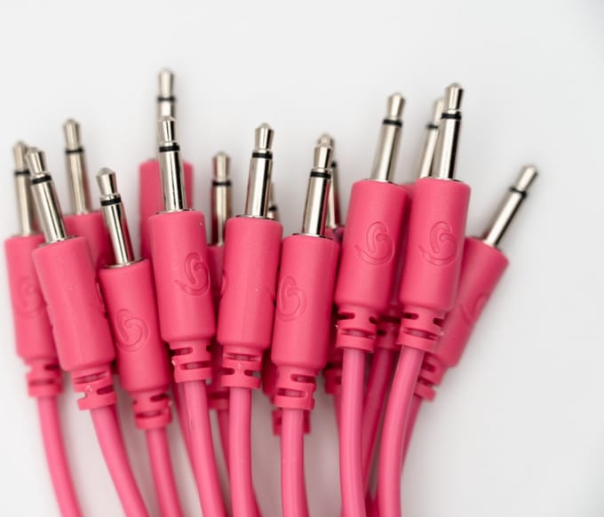 Bowl Modular - 5 patchkabels voor eurorack - recht - 60 cm - roze