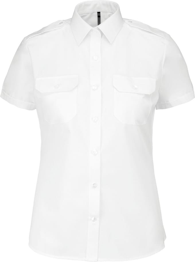 Kariban Damespilootoverhemd korte mouwen K504 - White - M