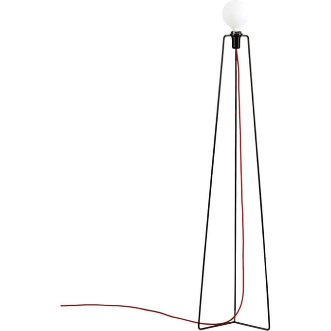 GRUPA Model M3 LED vloerlamp zwart, kabel rood