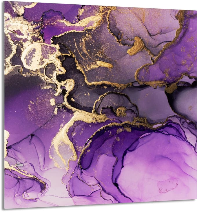 TMK ArtDeko Serie - Glas Paneel - 60x65cm - Fuchsia - Hardened Glas - Multifunctioneel