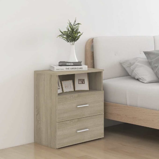 vidaXL - Nachtkastje - 50x32x60 - cm - sonoma - eikenkleurig