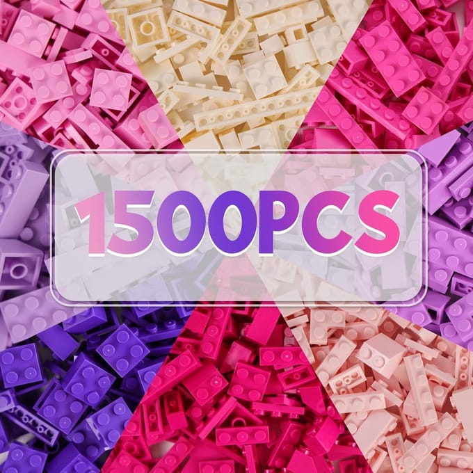 Bouwblokken Set - Constructie Speelgoed - Creatief Spelen - Grote Hoeveelheid - 1500 Stuks - Meerdere Kleuren