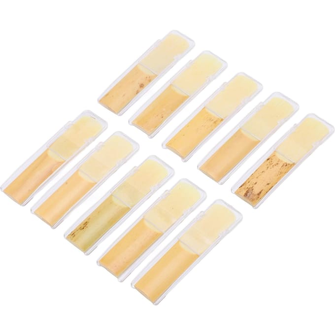 10 Stuks Altsaxofoon Rietjes 2.5 Es Altsax Houtblazers Accessoires met Transparant Doosje white