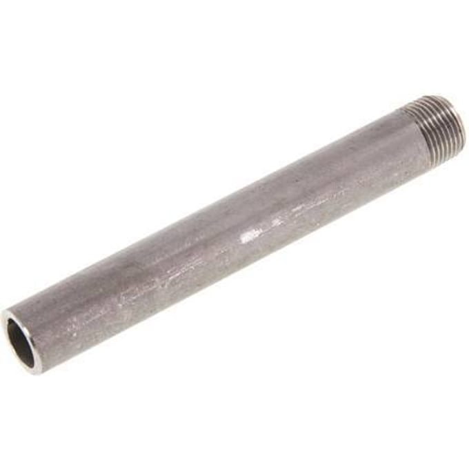 R 3/8'' Buitendraad x 17.2mm RVS Pijpnippel met Las uiteinde 20 Bar DIN 2982 - 120mm