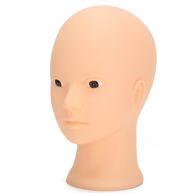 Mannequin Hoofd Make-up Training Oefenpruik Hoed Display Kaal Mannequin Hoofd 49cm zonder Make-up beige