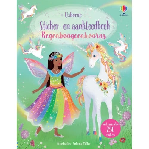 Regenboogeenhoorns - Sticker- En Aankleedboek