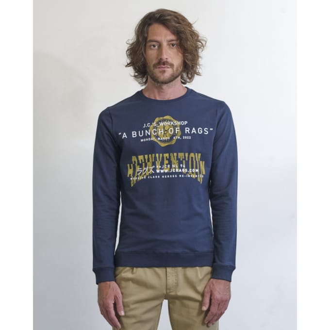 JC Rags Rodman Sweater Sky Captain Taille: M | Pulls Outlet | Homme