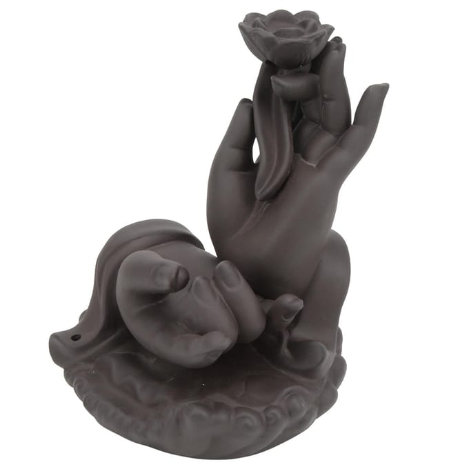 Boeddha Hand Waterval Wierookbranders Rook Waterval Gemiddelde Grootte Backflow Wierookhouder voor gray
