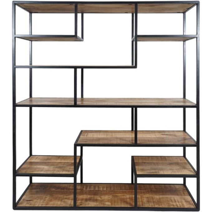 Vakkenkast Huub Hout 175 x 145 cm - Roomdivider - Industriële / Moderne Stijl