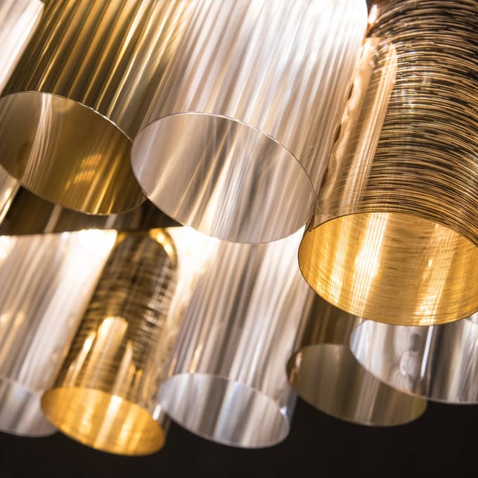 Slamp LED hanglamp La Lollo, goudkleurig, 100 cm